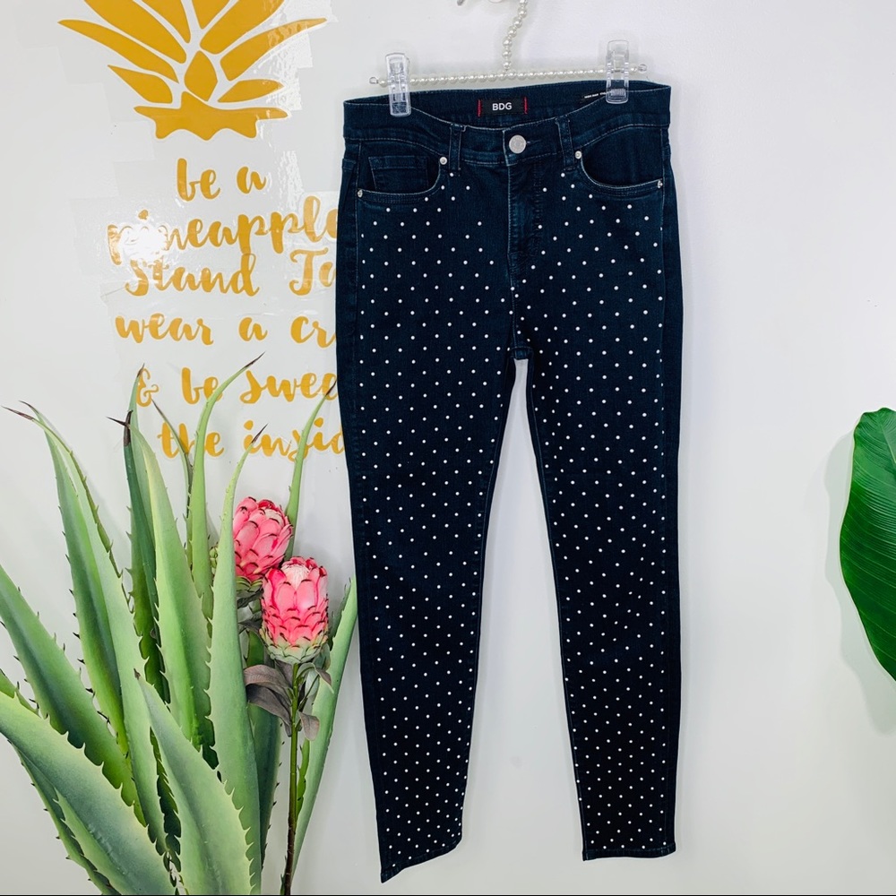 BDG High Rise Cigarette Ankle Pearl Denim Jeans 28 - Picture 2 of 14